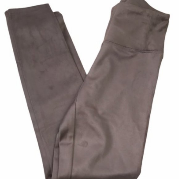 Hilary Radley Suede Stretchy Tan Leggings - Picture 3 of 4